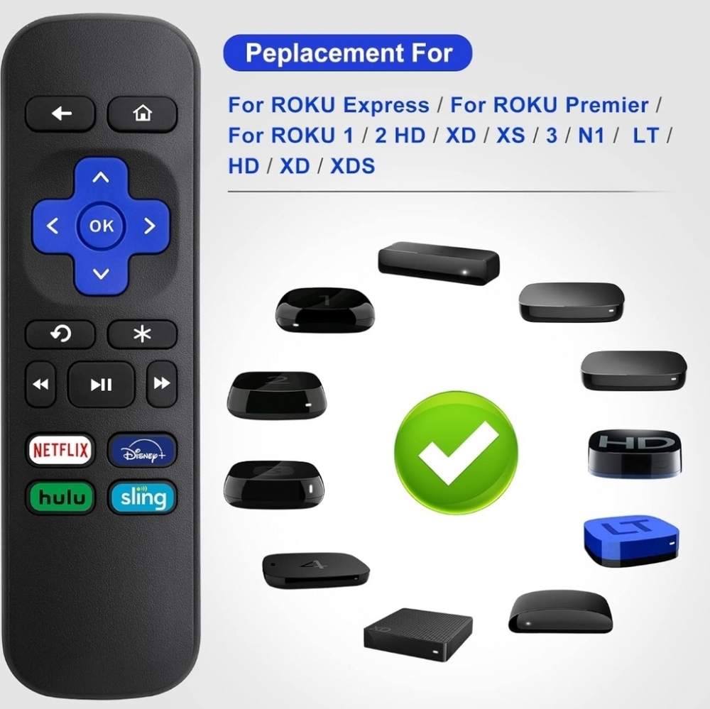 Remote Replacement for Roku Express/Premiere